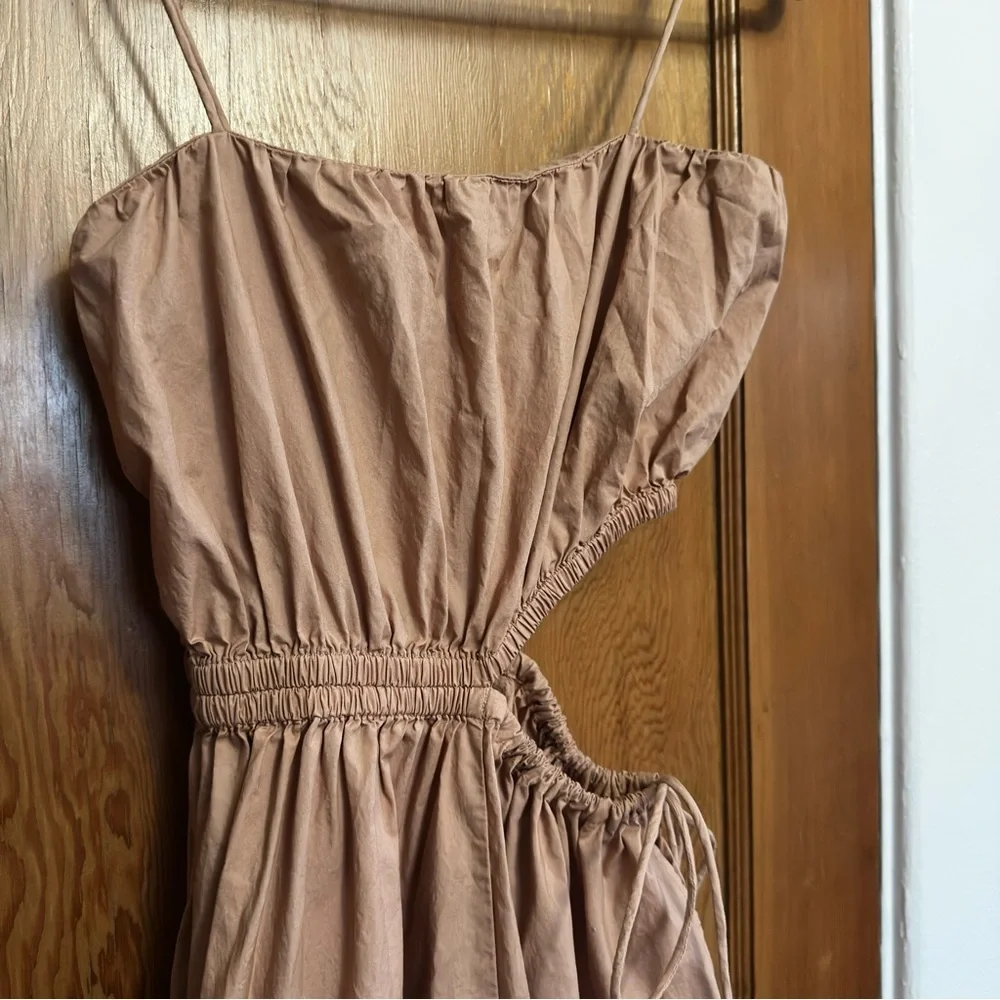 j.crew side cut-out 100% cotton poplin maxi dress